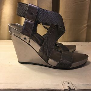 Size 6 BCBG Pewter wedge